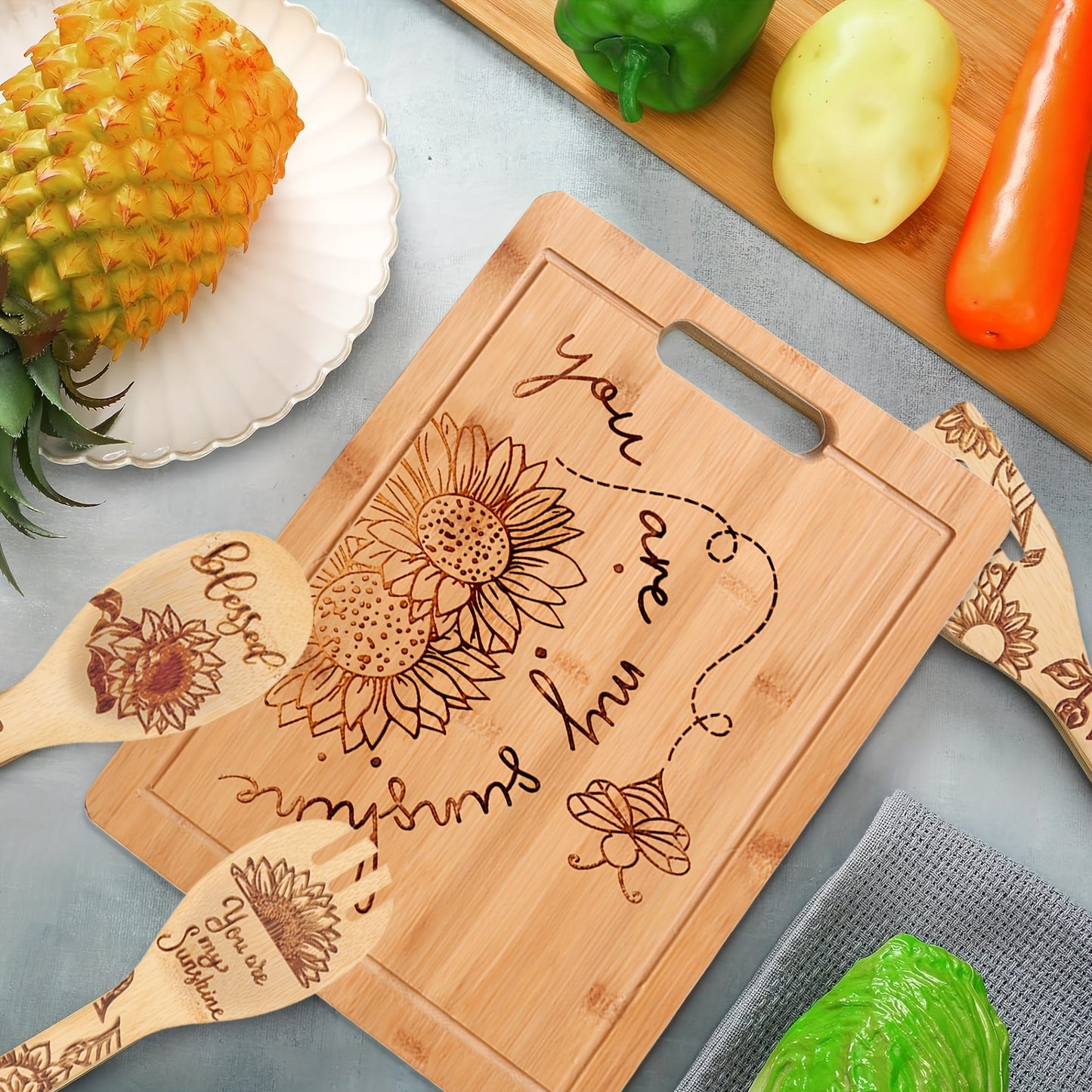 1pc Durable Bamboo Cutting Board