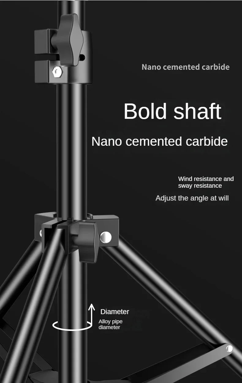 160cm Live Broadcast Tripod Landing Type Camera Anchor Selfie Light Frame Metal Thermometer Phone Holder