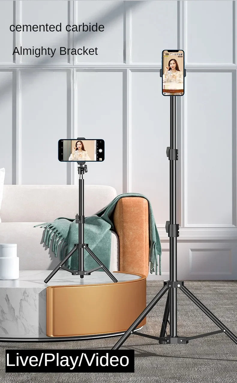 160cm Live Broadcast Tripod Landing Type Camera Anchor Selfie Light Frame Metal Thermometer Phone Holder